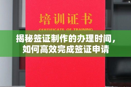 新兴揭秘签证制作的办理时间，如何高效完成签证申请