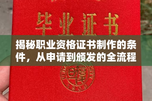 营口揭秘职业资格证书制作的条件，从申请到颁发的全流程解析